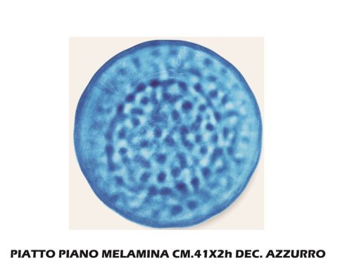 Piatto Piano Melamina Cm41X2H Dec. Azzurro-8057960558708