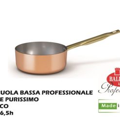 Casseruola Bassa In Rame Puro Cm.20X6