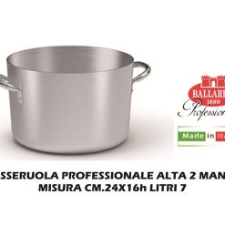 Casseruola Alluminio Alta Cm.24X16H 2 Manici-8003150457825