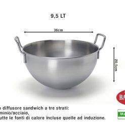 Bastardella Acciaio 2 Maniglie Cm.36X20