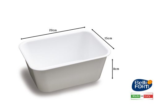 Vassoio Vaschetta Catering Cm.20X15X8H Bianco-8001499006209