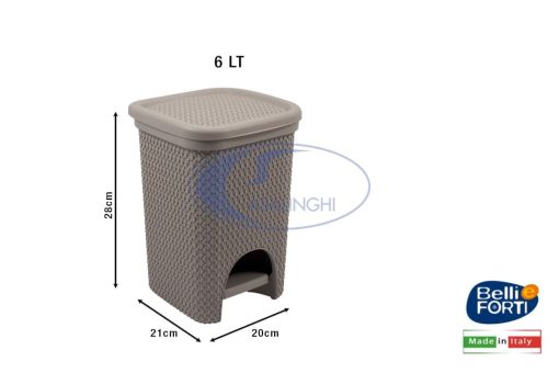 Pattumiera Intreccio Lt.6 Tortora-8001499320015