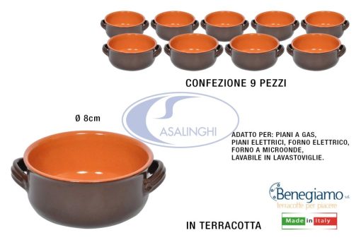 Tegamino Familia Terracotta Cm.8 Conf. 9 Pz.-8056364861070 Tegamino Familia Terracotta Cm.8 Conf. 9 Pz.-8056364861070