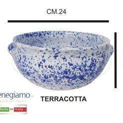 Tegame Terracotta Cm.24 Schizzato Blu-8056364862930