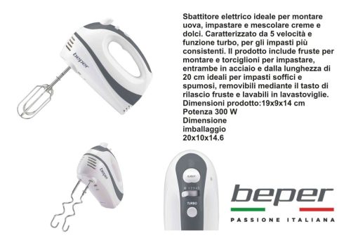 Sbattitore 2 Fruste 300W Beper-8056420221695