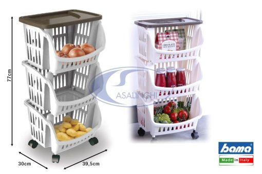 Carrello Portafrutta Plastica Tidy Tortora-8007633101373