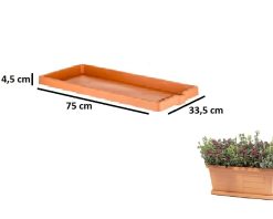 SOTTOFIORIERA EFFETTO LEGNO CM.80 TERRACOTTA