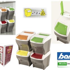 Pattumiera Poker Plus Set 4 Pz. Lt.27 Cm.30X40X37