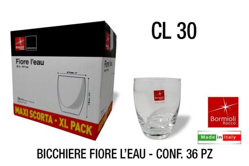 Bicchiere Fiore L'Eau Conf. 36 Pz. Cl.30 Bormioli-8004360081572