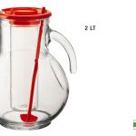 Caraffa Vetro Kufra Lt.2 Rosso-8001133357209