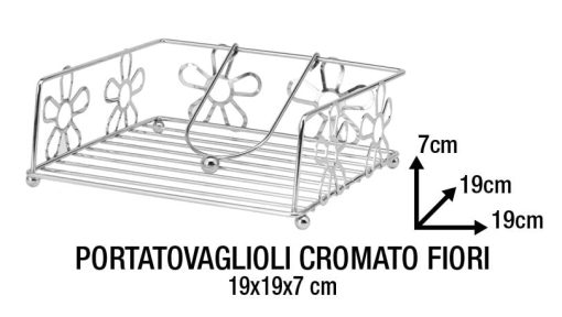 Portatovaglioli Cromato Fiori _____________________________-8056304640727