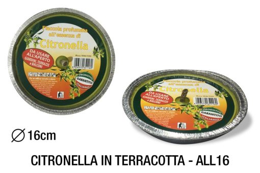 CITRONELLA IN ALLUMINIO CM.16 ALL16 ZANZARE INSETTI