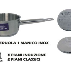 CASSERUOLA ACCIAIO INOX CM.12 1 MANICO EVERYDAY