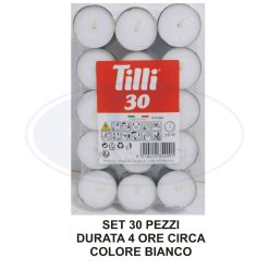 Lumino Tea Light Bianco Cm.4 Cf. 30 Pz.-5010414354991