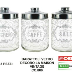 Tris Barattolo Vetro Cf.3Pz. Cc.800 Dec. La Maison-8001691929993