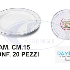 Piatto Tondo Pane Cm.15 Bianco Conf. 20 Pz.-5410508029963