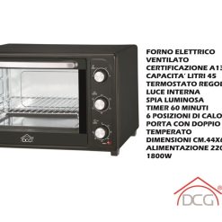 Forno Elettrico Ventilato Lt.45 1800W-8032774624757