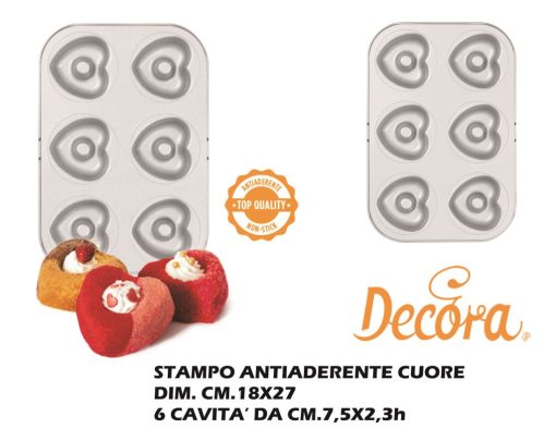 Stampo 6 Ciambelle Cuore Cm.7