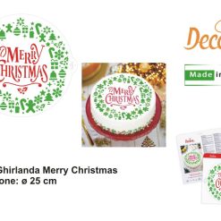 Stencil Ghirlanda Merry Christmas Cm.25-8024622070878
