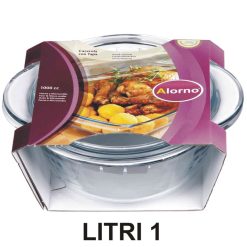 CASSERUOLA VETRO C/COP. LT.1