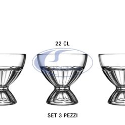 Coppa Vetro Set 3 Pz. Cl.22 Strike-8435123237446