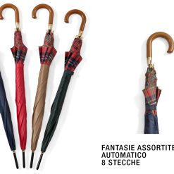 Ombrello Nylon Autom. Con Fascia Scozzese-8013066005065