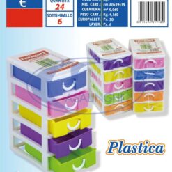 CASSETTIERA PLASTICA 5 CASSETTI CM.13X9X19h