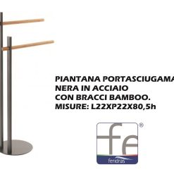 Piantana Portasciugamani 2 Posti Bracci In Bamboo-8056471553295