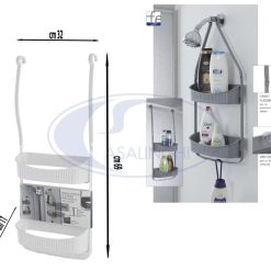 Mensola Doccia 2 Ripiani Pvc Linea Fox-8056471550683