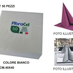Tovaglioli Airlaid Cm.40X40 Set 50 Pz. Bianco-8052469200011