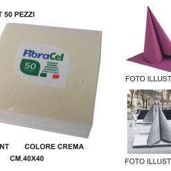 Tovaglioli Airlaid Cm.40X40 Set 50 Pz. Crema-8052469200189