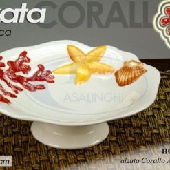 Alzata Ceramica Cm.26X9H Dec. Corallo-8025569477737