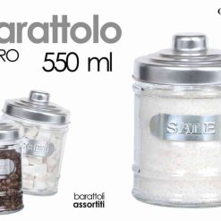 Barattolo Vetro Ml.550 Cm.10X15H Cop. Allum.-8025569680908