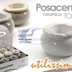 Posacenere Ceramica Cm.8X5H 3 Col. Ass.-8025569704840