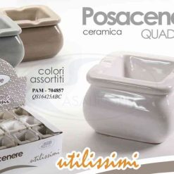 Posacenere Ceramica Cm.8X5H 3 Col. Ass.-8025569704857