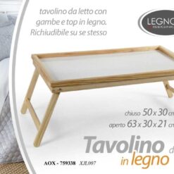 VASSOIO LETTO LEGNO CM.50X30X23h