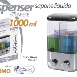Dispenser Sapone Liquido Doppio Ml.1000 Argento-8025569791468