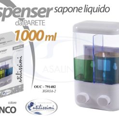 Dispenser Doppio Erogatore Ml.1000 Bianco Da Paret-8025569791482
