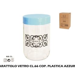 Barattolo Vetro Cl.66 Cop. Plastica Azzurro-8414793600408