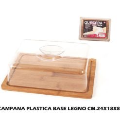 Campana Vetro Base Legno Cm.-8430540693714
