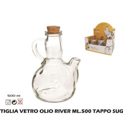 Bottiglia Vetro Olio River Ml.460 Tappo Sughero-8430540992176