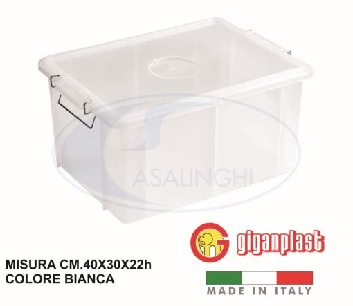 Cassetta Box Con Cop. Cm.40X30X22H Bianca A.1900M-8002942003516