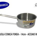 Casseruola Conica Fonda Cm.14 Inox 18/C 1 Man.-8011126009657