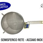 Colabrodo Semisferico Rete Inox Cm.16 Man. Plast. Gnali-8011126916009