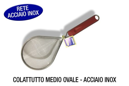 Colatutto Medio Ovale Rete Acciaio Inox Gnali-8011126009046