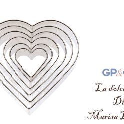 TAGLIABISCOTTI ACCIAIO INOX SET 6 PZ. CUORE