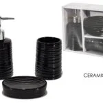 Set Bagno Ceramica Set 3 Pz. Nero-8015361316952