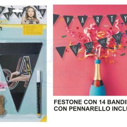 Festone Lavagna Con 14 Bandierine+Pennarello-8719075283691