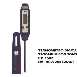 Termometro Digitale Tascabile C/Sonda Cm.15X2 -40 + 200 Gradi-8711369271209