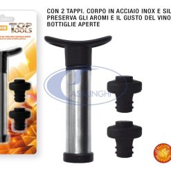 Pompetta Salvagusto Per Vino Con 2 Tappi-8056518691249